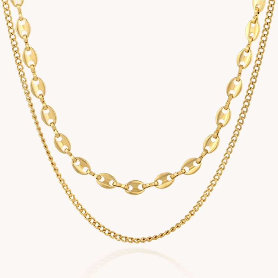 Joyas Bohoo Accesorios Todo Collares | Collar Double Golden Dorado