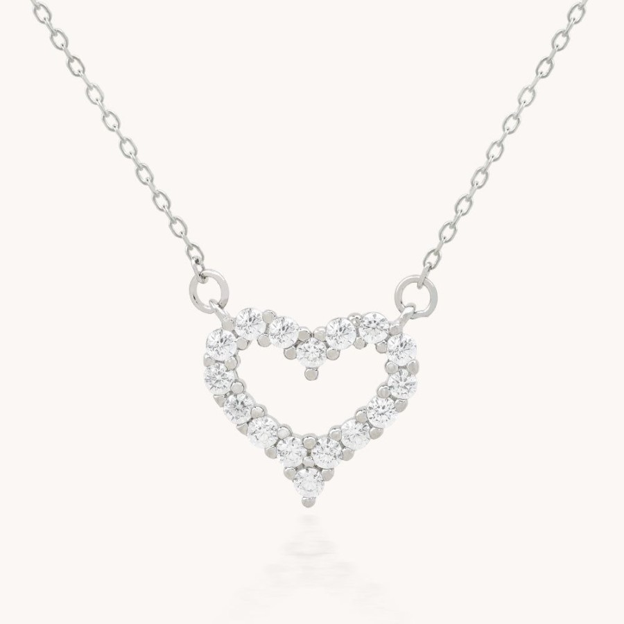 Joyas Bohoo Accesorios Cadenas | Collar Corazon De Plata Plateado