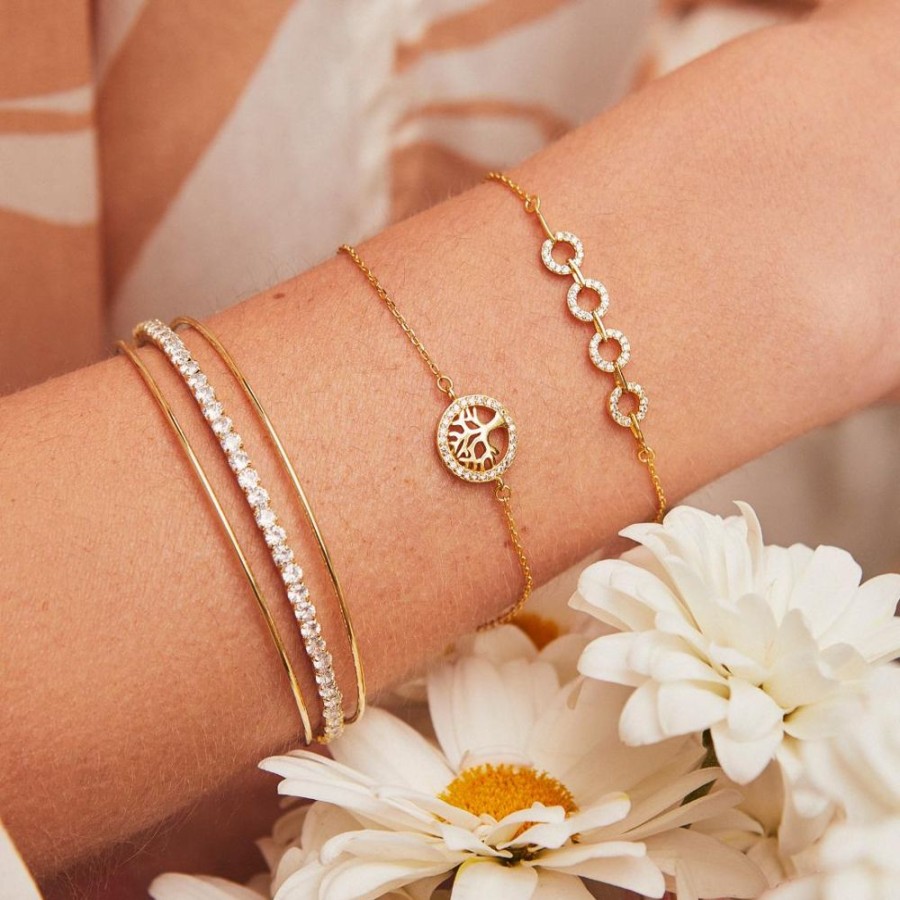 Joyas Bohoo Accesorios Pulseras Con Broche | Pulsera Round Dorado