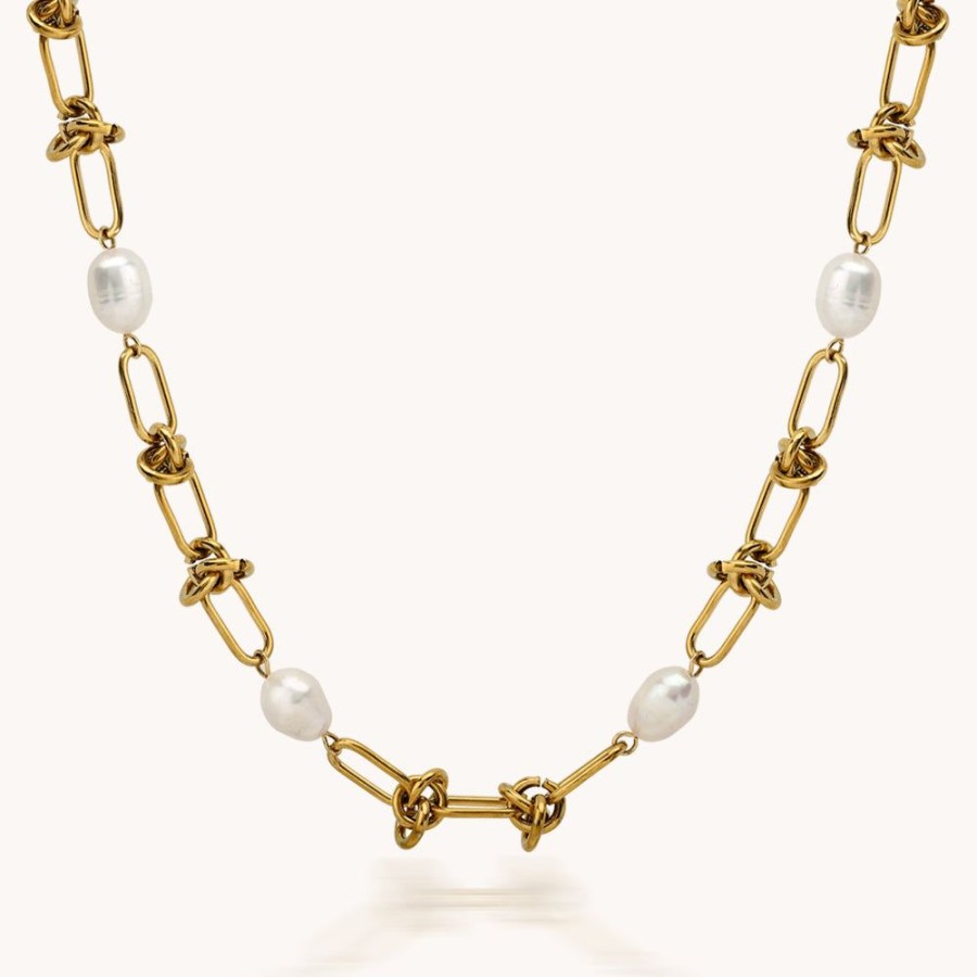 Joyas Bohoo Accesorios Todo Collares | Collar Golden Pearl Dorado