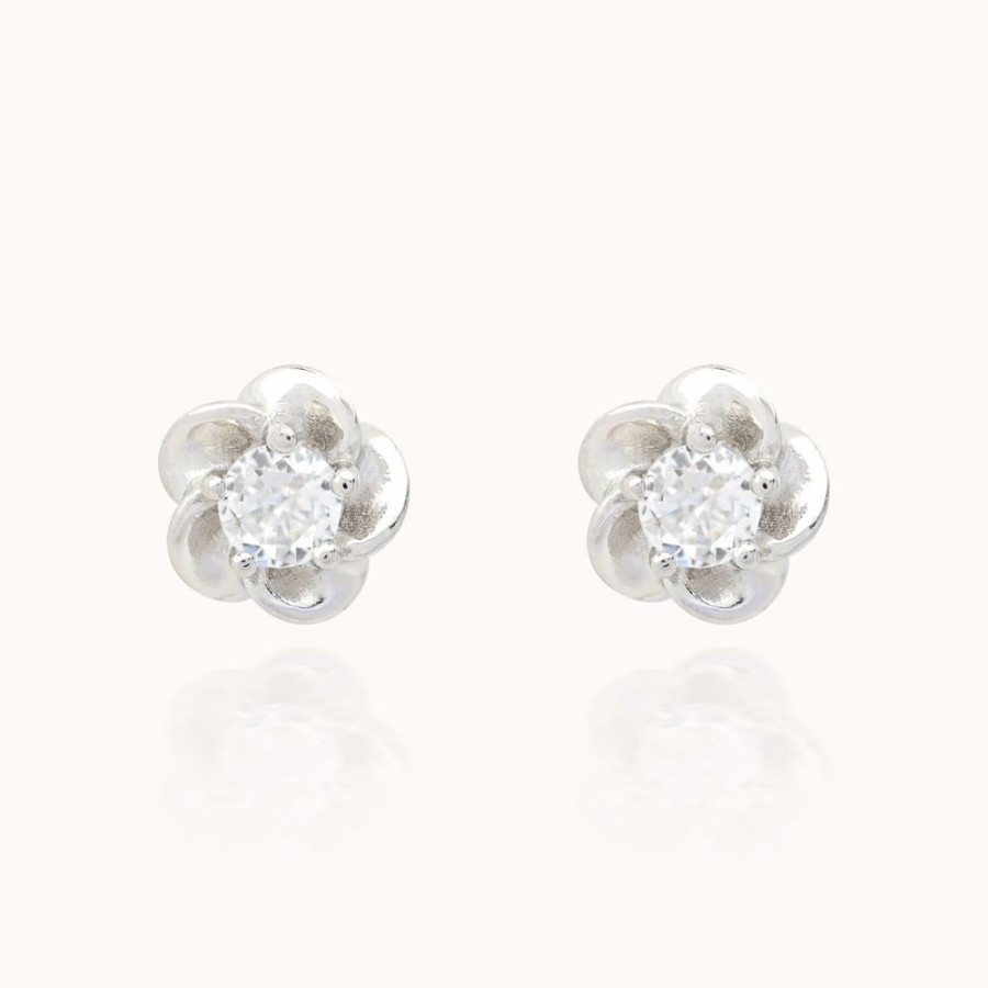 Joyas Bohoo Accesorios Mini Y Studs | Aretes Roseta Plateada Plateado