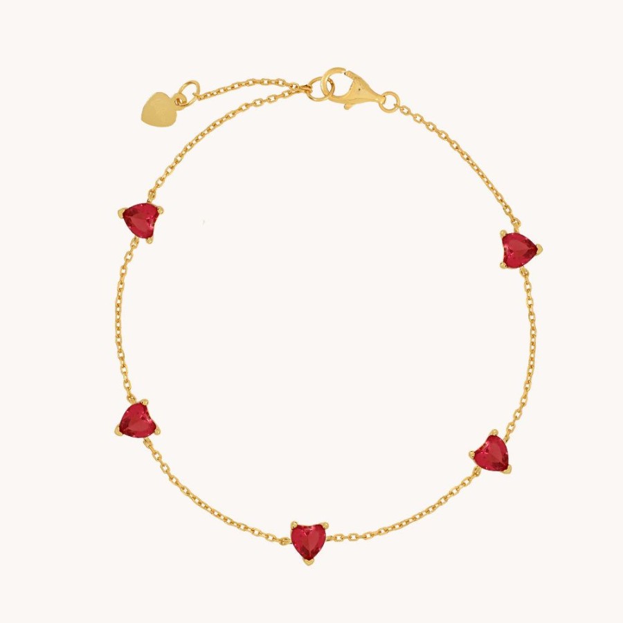 Joyas Bohoo Accesorios Todo Pulseras | Pulsera Rouge Heart Golden Dorado