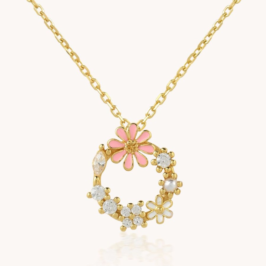 Joyas Bohoo Accesorios Todo Collares | Collar Flower Charm Dorado