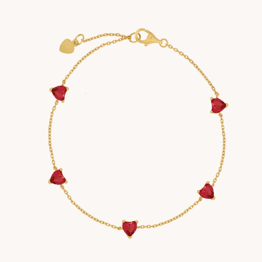 Joyas Bohoo Accesorios Pulseras Con Broche | Pulsera Rouge Heart Golden Dorado