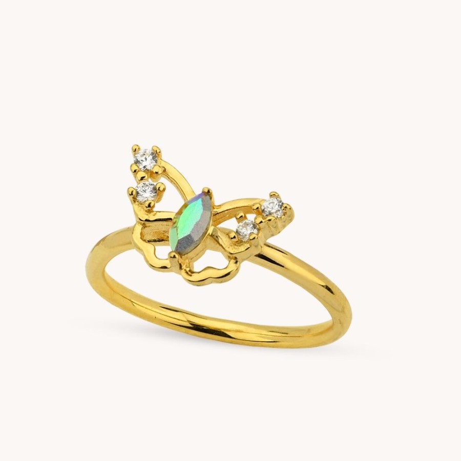 Joyas Bohoo Accesorios Todo Anillos | Anillo Mariposa Golden