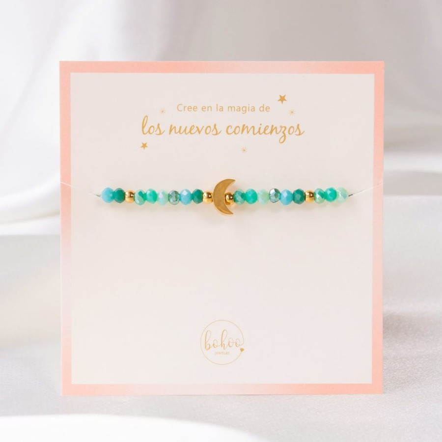 Joyas Bohoo Accesorios Todo Pulseras | Pulsera Murano Luna Turquesa-Luna