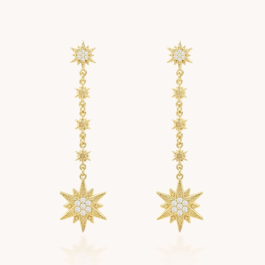 Joyas Bohoo Accesorios Todo Aretes | Aretes Stars In The Sky Dorado