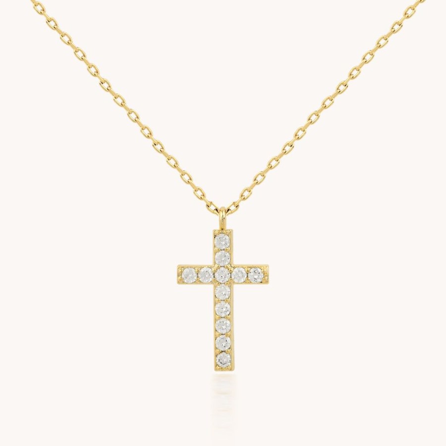 Joyas Bohoo Accesorios Cadenas | Collar Sparkling Cross Dorado