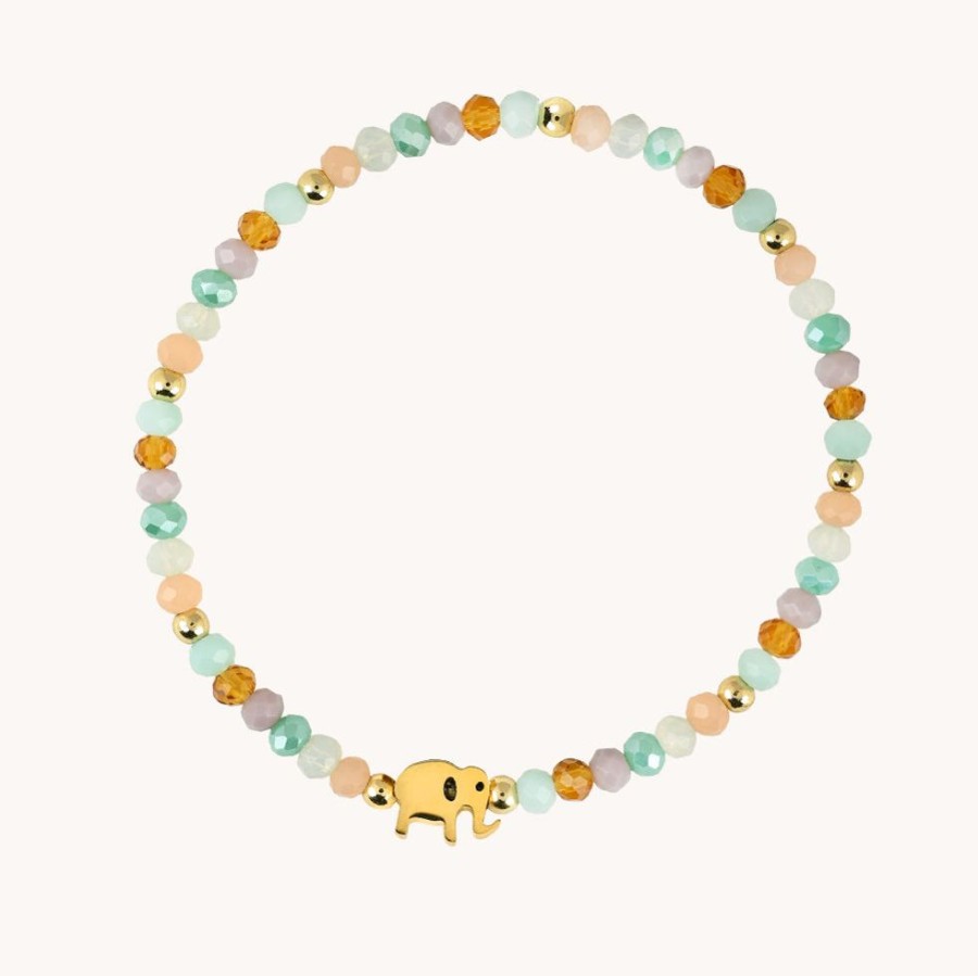 Joyas Bohoo Accesorios Elasticas | Pulsera Muranos Elefant Pasteles-Elefante