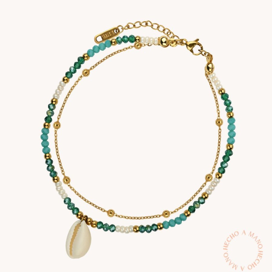 Joyas Bohoo Accesorios Tobilleras | Tobillera Turquoise Seashell Turquesa