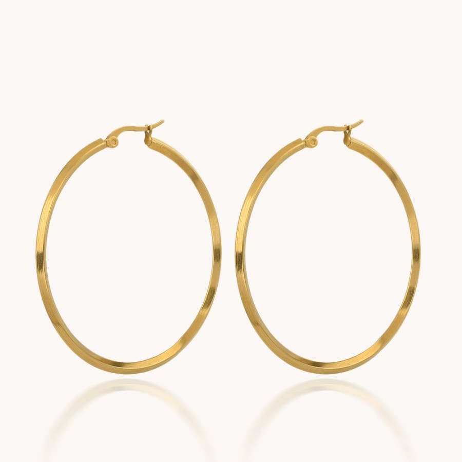 Joyas Bohoo Accesorios Argollas | Aretes Extra Large Golden Dorado