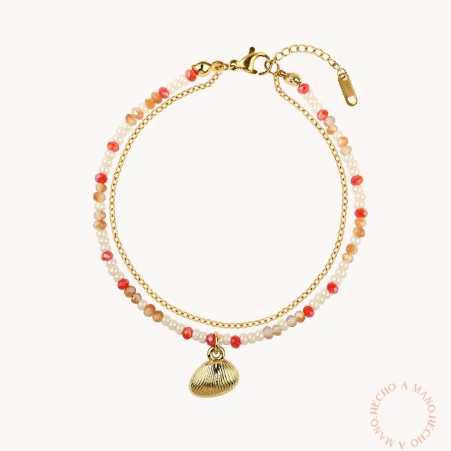 Joyas Bohoo Accesorios Todo Pulseras | Pulsera Summer Seashell Coral