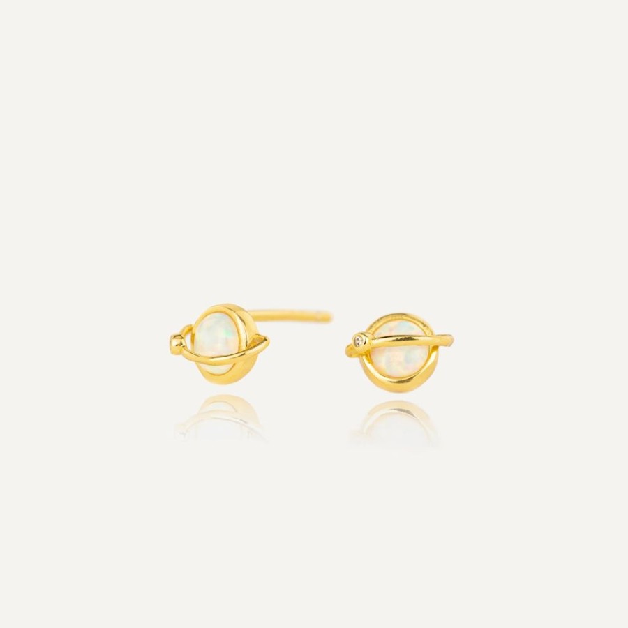 Joyas Bohoo Accesorios Mini Y Studs | Aretes Tiny Planet Dorado