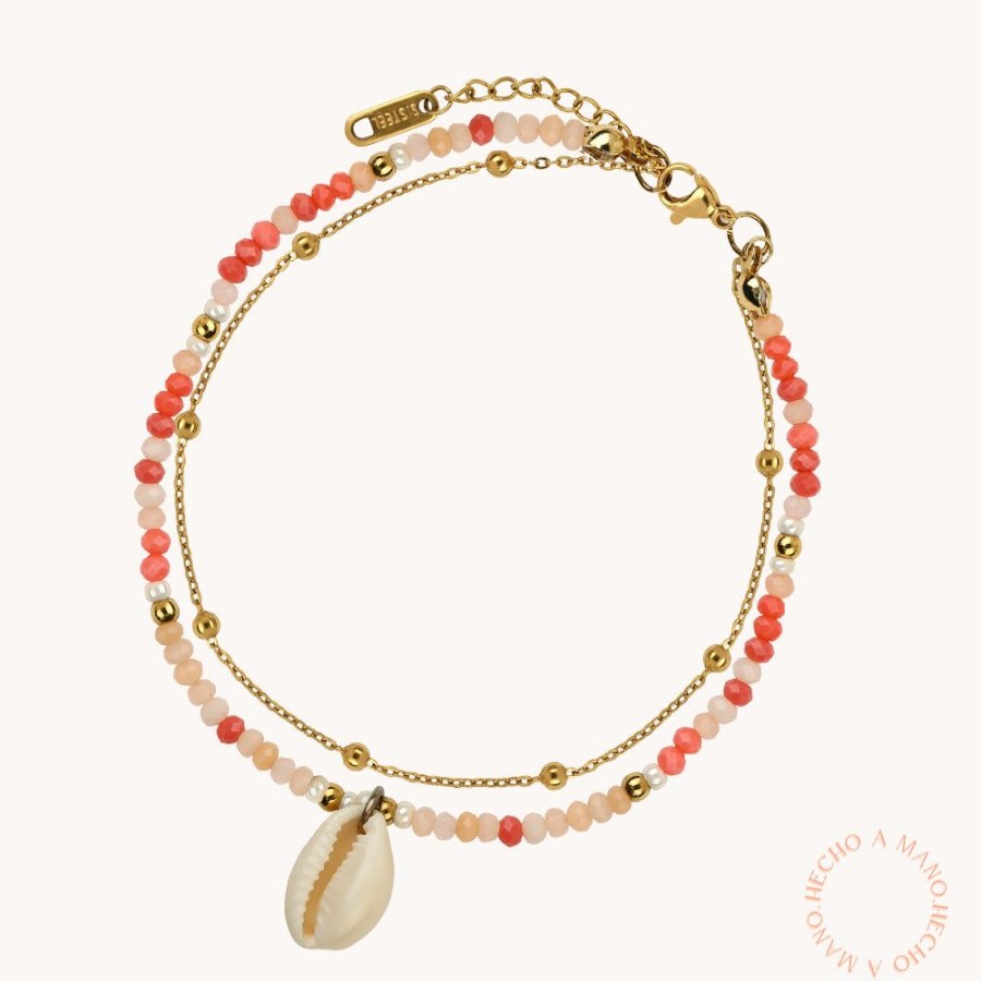 Joyas Bohoo Accesorios Tobilleras | Tobillera Seashell Coral