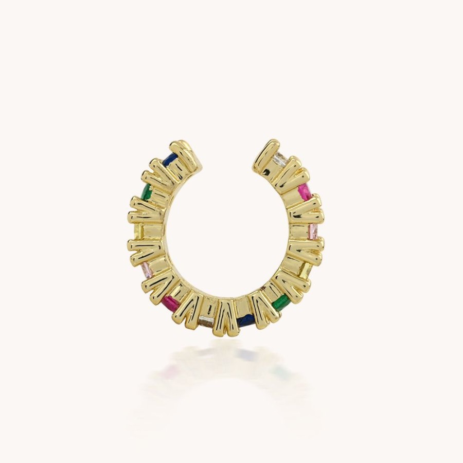 Joyas Bohoo Accesorios Earcuff | Earcuff Cristal Colorful Dorado