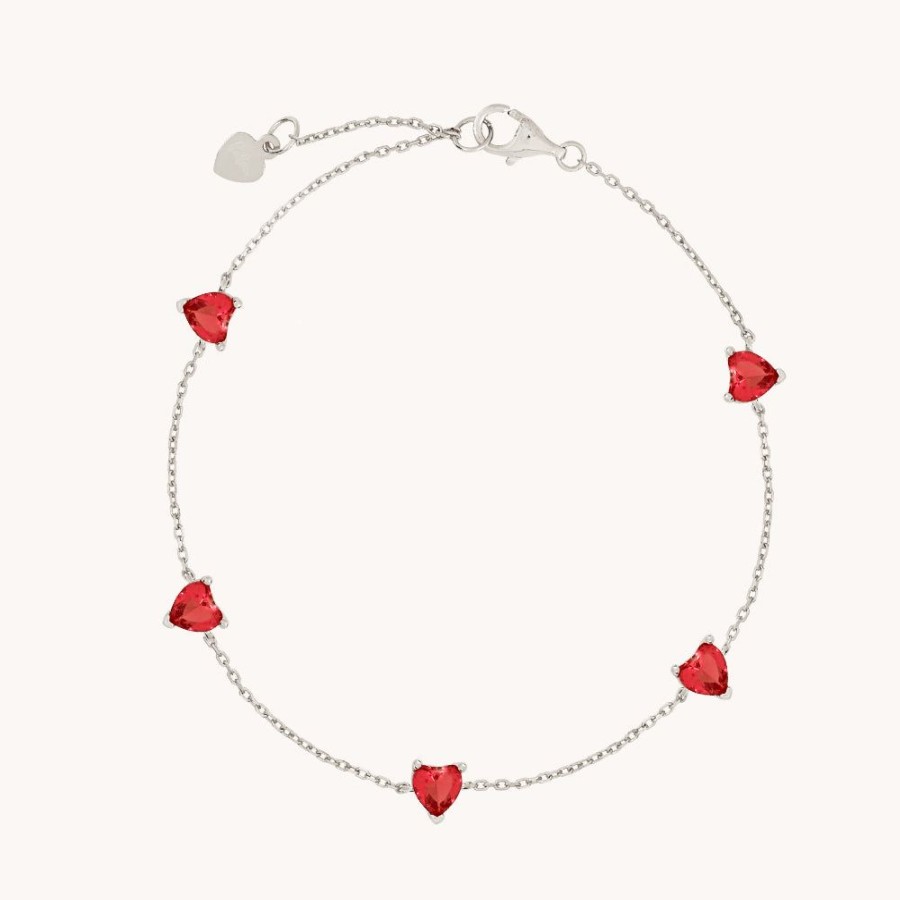 Joyas Bohoo Accesorios Pulseras Con Broche | Pulsera Rouge Heart Silver Plateado