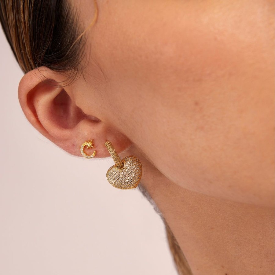 Joyas Bohoo Accesorios Todo Aretes | Aretes Bright Love Dorado