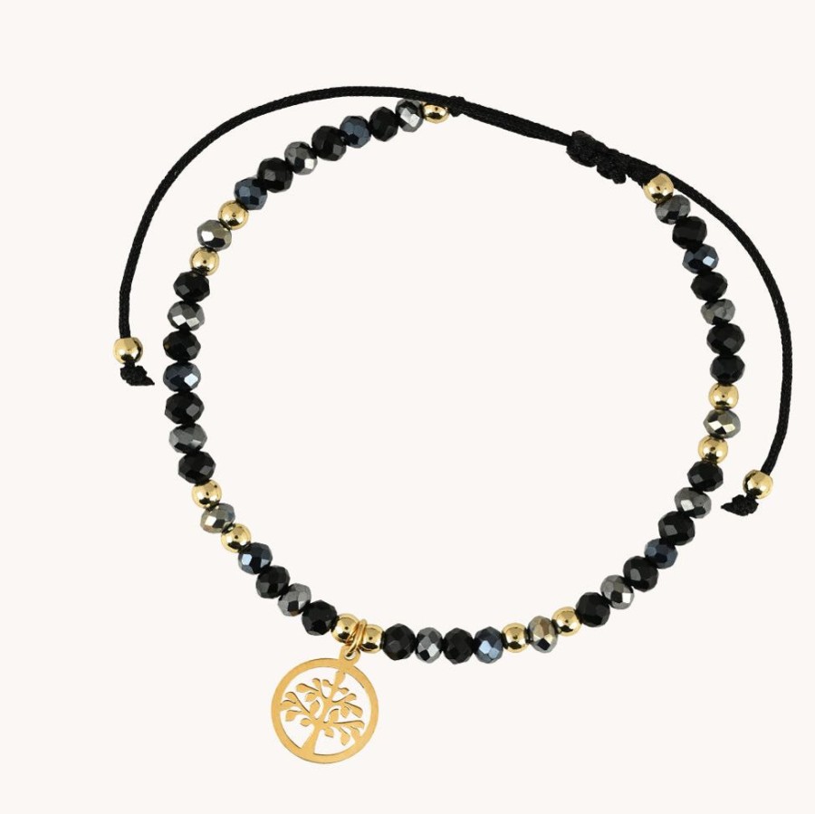 Joyas Bohoo Accesorios Todo Pulseras | Pulsera Hilo Arbol De La Vida Negro-Arbol