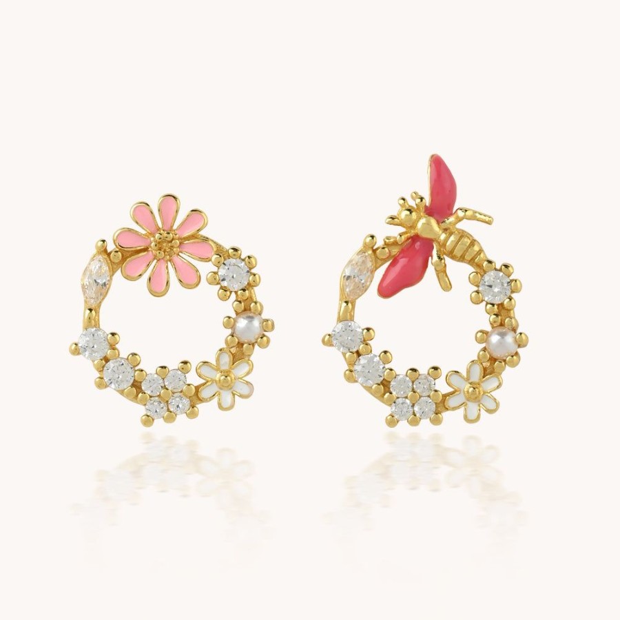 Joyas Bohoo Accesorios Mini Y Studs | Aretes Nari Dorado