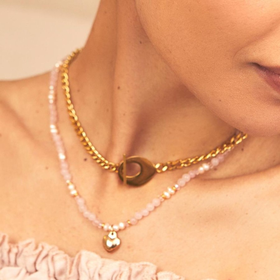 Joyas Bohoo Accesorios Chokers | Collar Fearless Cuarzo Rosa