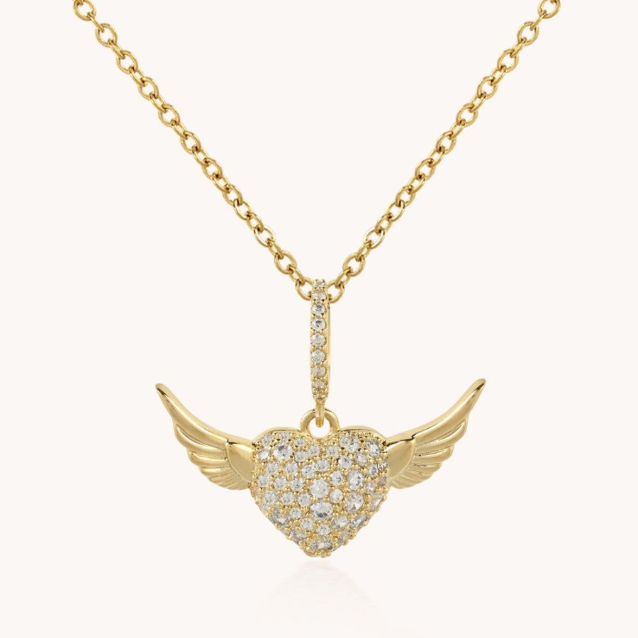 Joyas Bohoo Accesorios Todo Collares | Collar Fly Heart Dorado