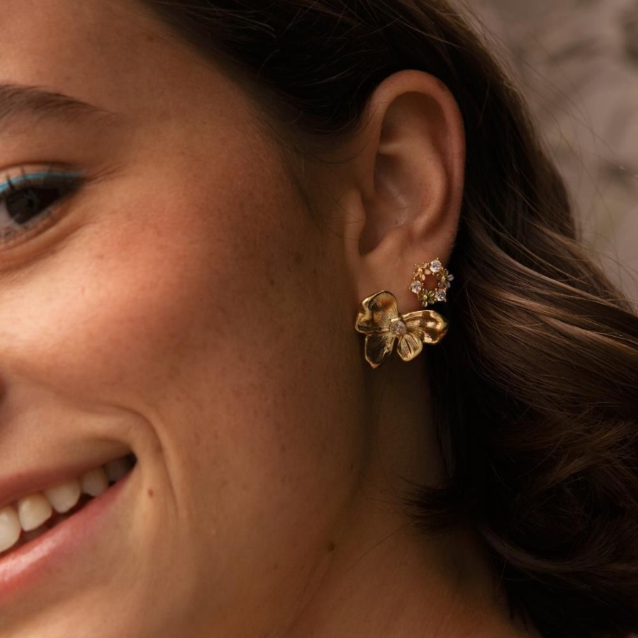 Joyas Bohoo Accesorios Mini Y Studs | Aretes Iri Dorado