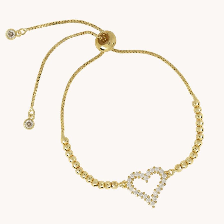 Joyas Bohoo Accesorios Todo Pulseras | Pulsera Shiny Love Dorado