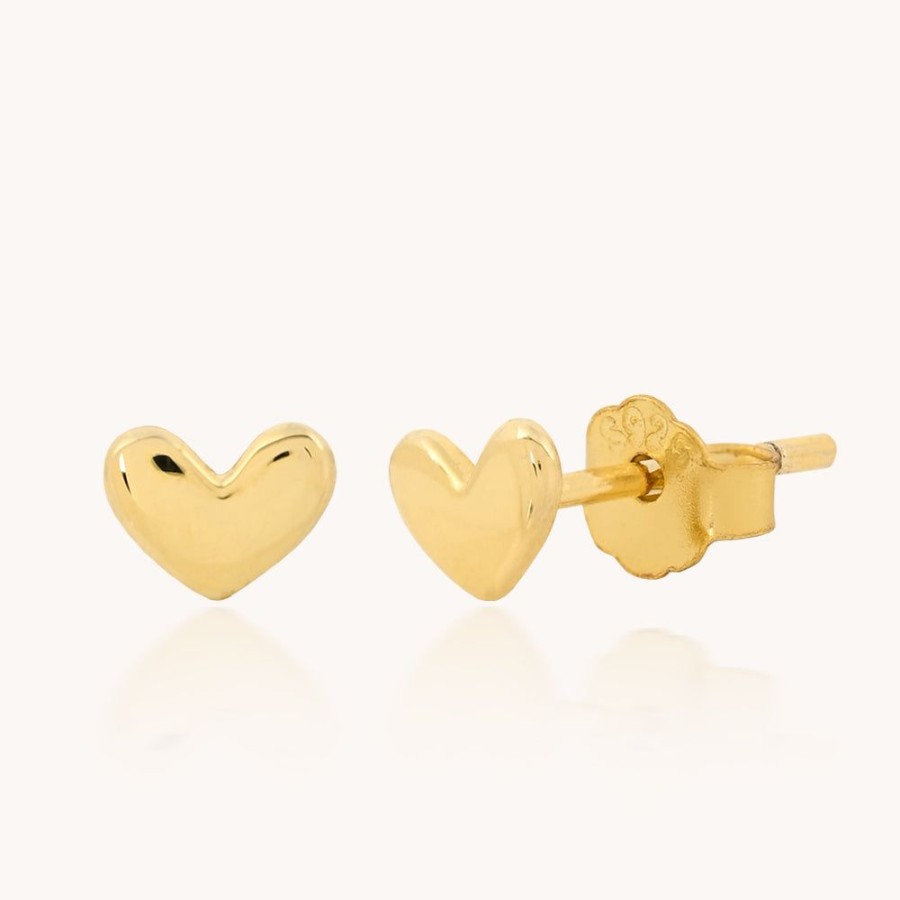 Joyas Bohoo Accesorios Mini Y Studs | Arete Love Mio Dorado