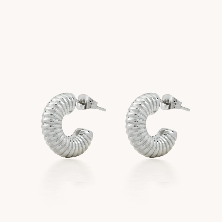 Joyas Bohoo Accesorios Todo Aretes | Argollas Strips Silver