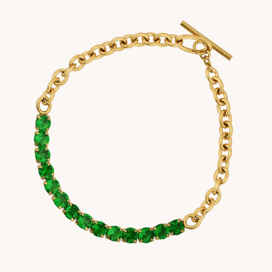 Joyas Bohoo Accesorios Pulseras Con Broche | Pulsera Emerald Dorado