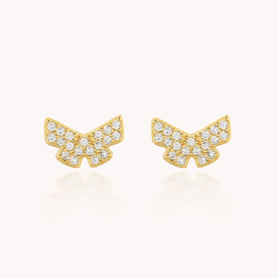 Joyas Bohoo Accesorios Mini Y Studs | Aretes Mariposa Dorada Dorado