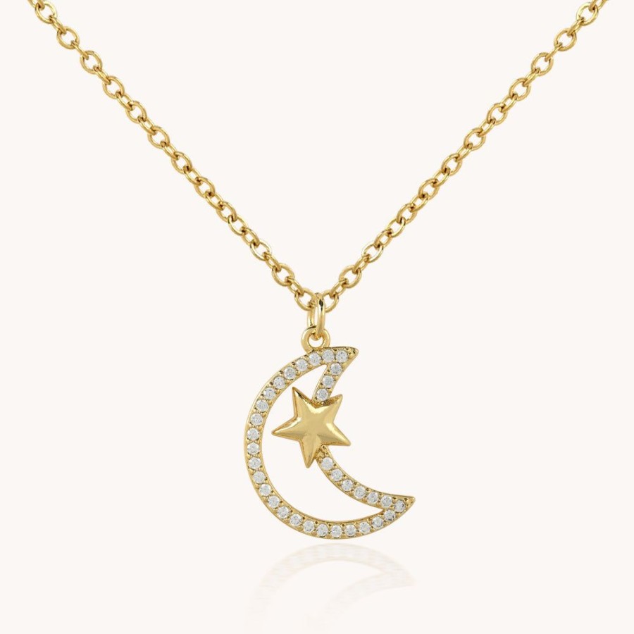 Joyas Bohoo Accesorios Todo Collares | Collar Brightest Moon Dorado