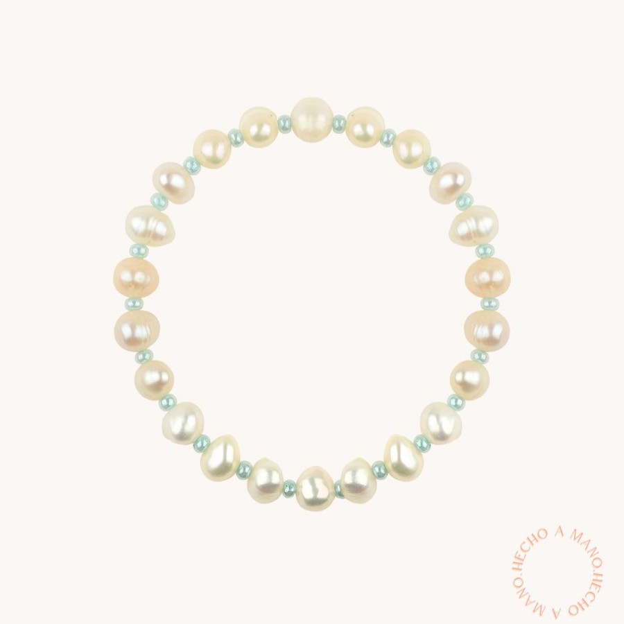 Joyas Bohoo Accesorios Elasticas | Pulsera River Pearl Perla Natural