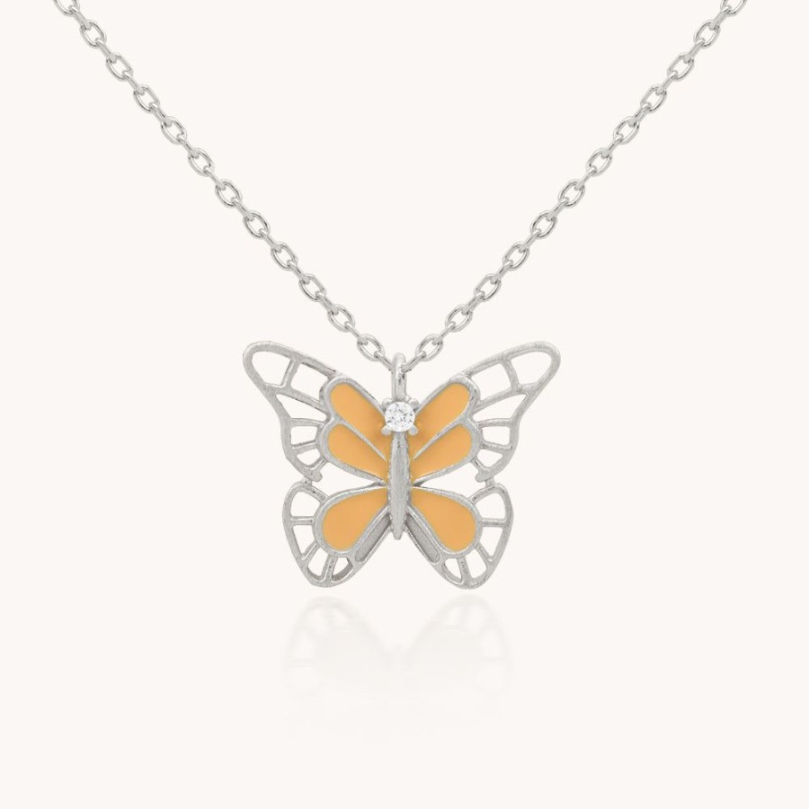 Joyas Bohoo Accesorios Todo Collares | Collar Mariposa Plata Plateado