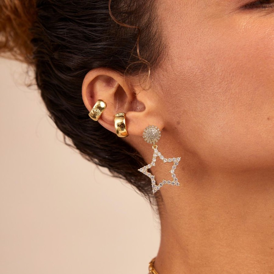 Joyas Bohoo Accesorios Todo Aretes | Aretes Brightest Star Dorado