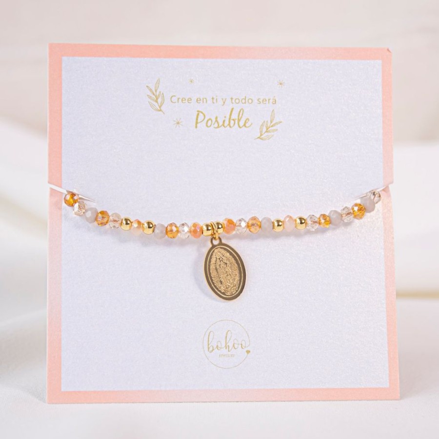 Joyas Bohoo Accesorios Todo Pulseras | Pulsera Hilo Virgen Beige-Virgen