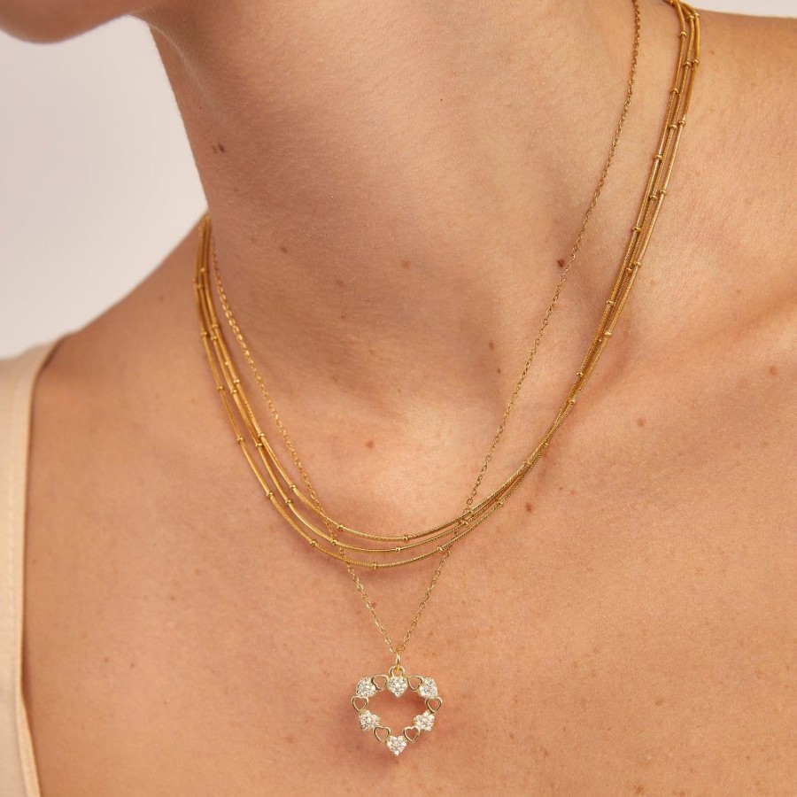 Joyas Bohoo Accesorios Todo Collares | Collar Triple Dots Dorado