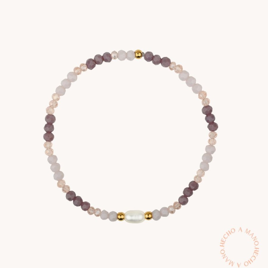 Joyas Bohoo Accesorios Elasticas | Pulsera Doble Lila