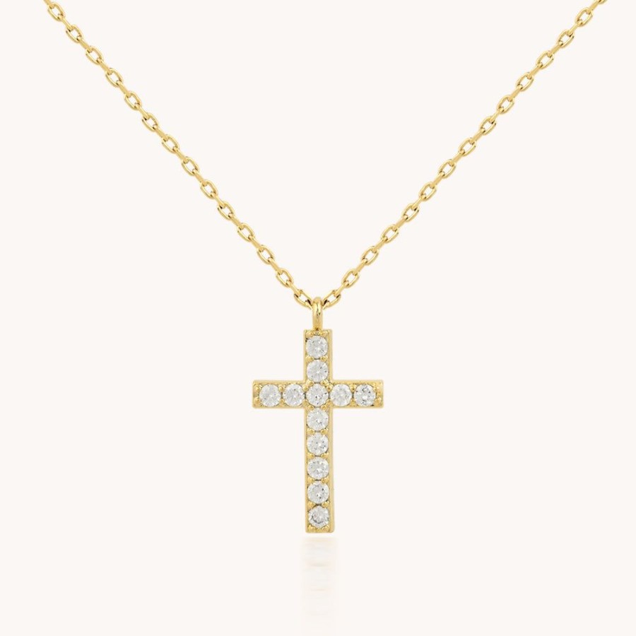 Joyas Bohoo Accesorios Todo Collares | Collar Sparkling Cross Dorado