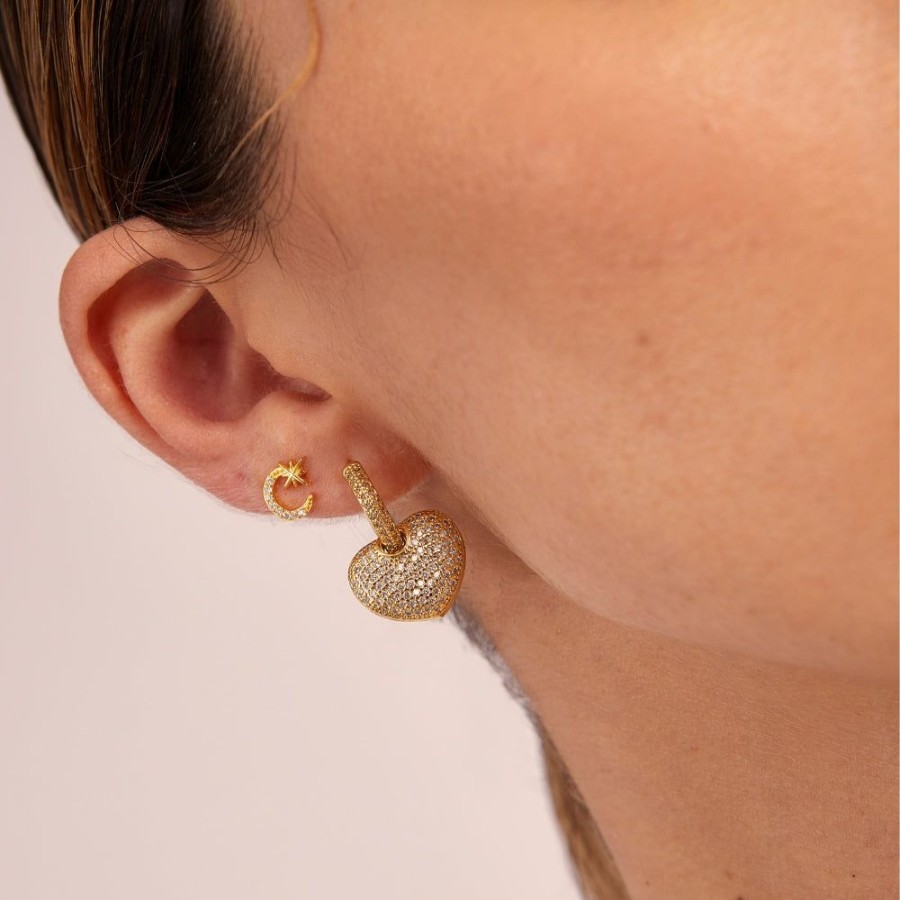 Joyas Bohoo Accesorios Argollas | Aretes Bright Love Dorado