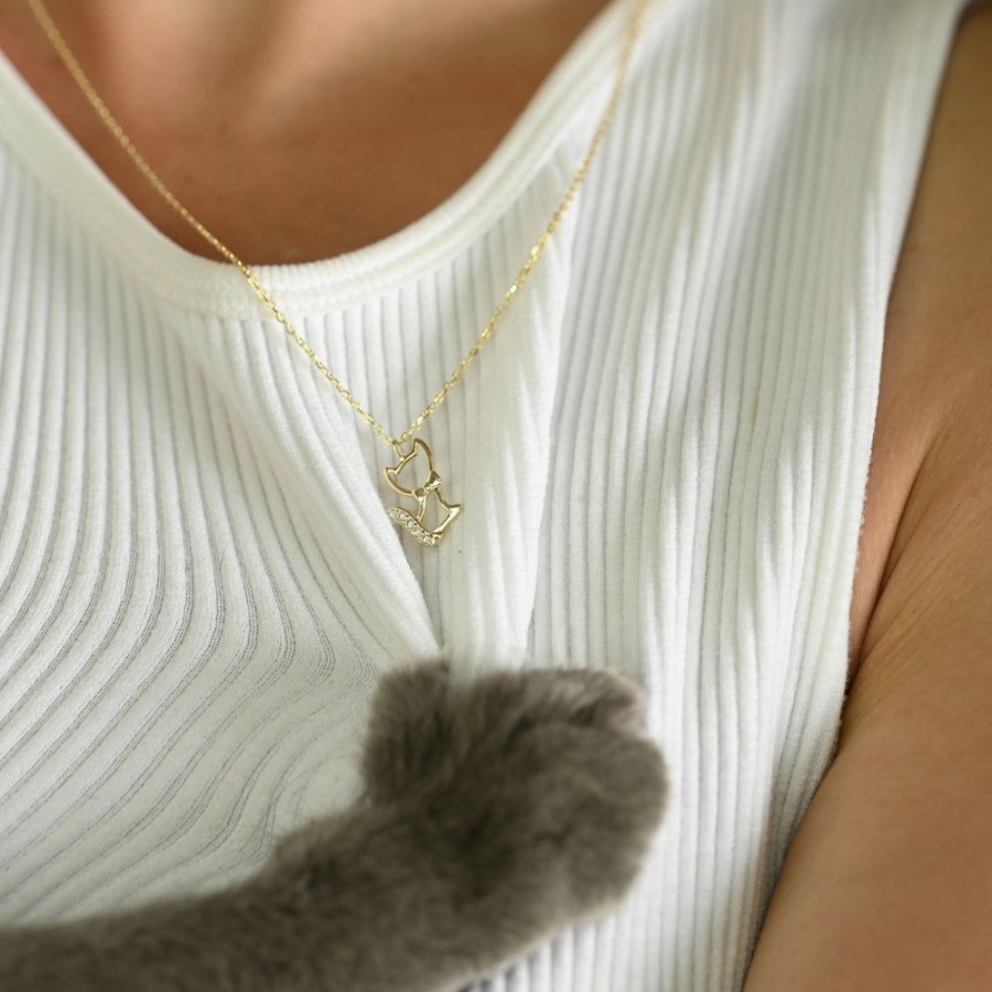 Joyas Bohoo Accesorios Cadenas | Collar Golden Kitten Dorado