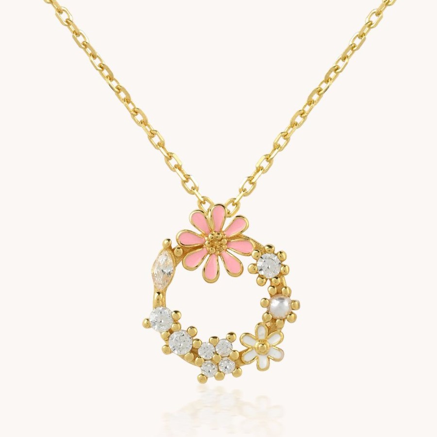 Joyas Bohoo Accesorios Cadenas | Collar Flower Charm Dorado