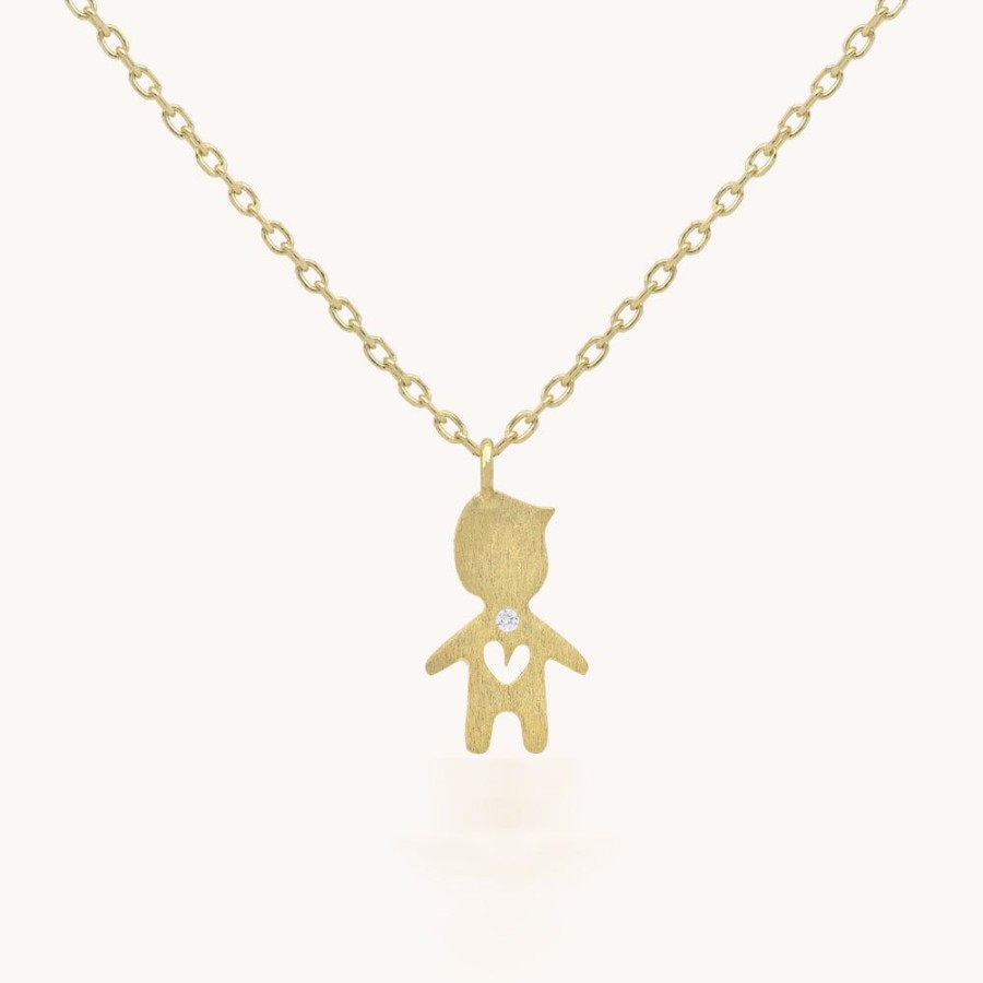 Joyas Bohoo Accesorios Todo Collares | Collar Golden Little Boy Dorado