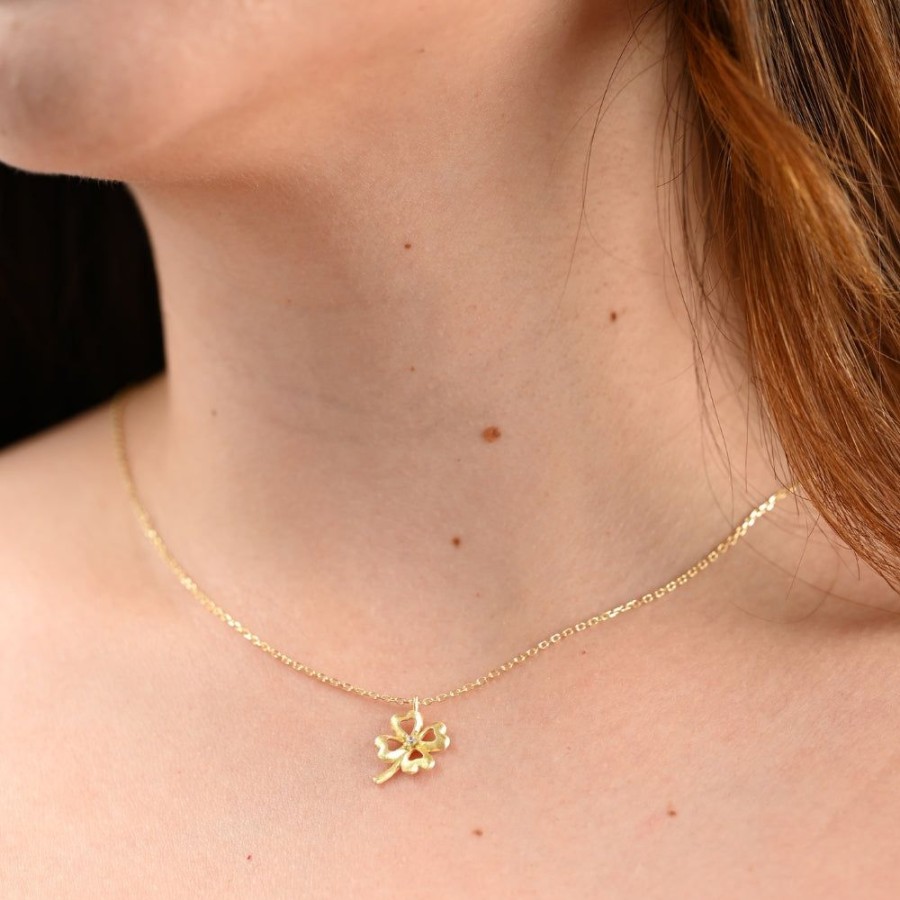 Joyas Bohoo Accesorios Cadenas | Collar Golden Clover Dorado