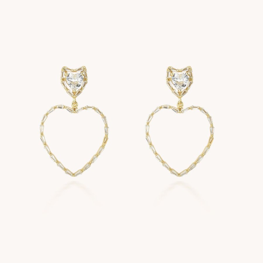 Joyas Bohoo Accesorios Colgantes | Aretes Diamond Cuore Dorado