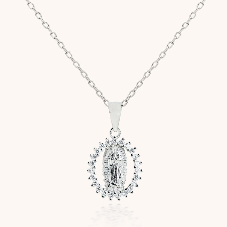 Joyas Bohoo Accesorios Cadenas | Collar Virgen De Guadalupe Silver Plateado