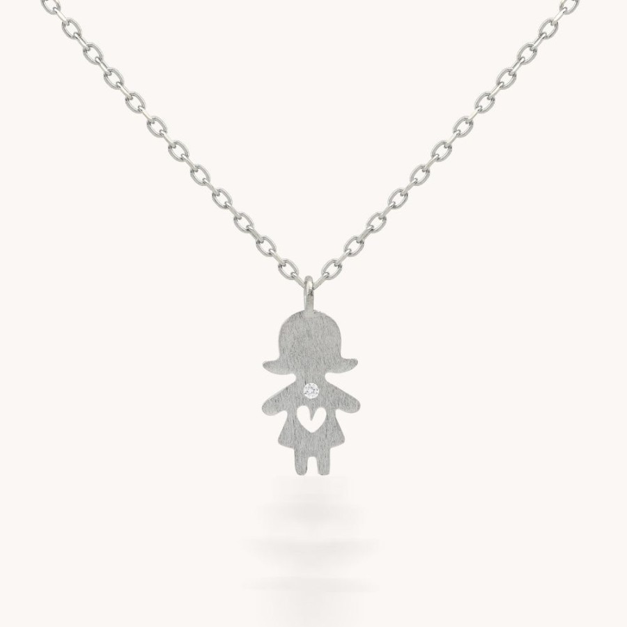 Joyas Bohoo Accesorios Cadenas | Collar Silver Little Girl Plateado