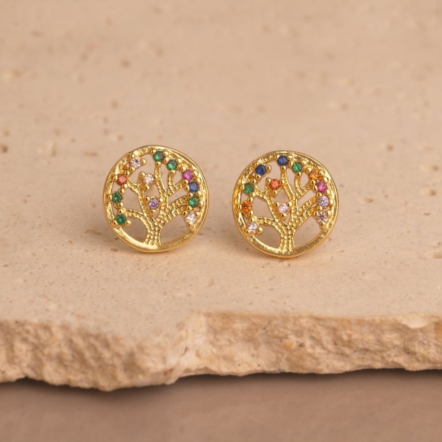 Joyas Bohoo Accesorios Mini Y Studs | Aretes Thaly Dorado