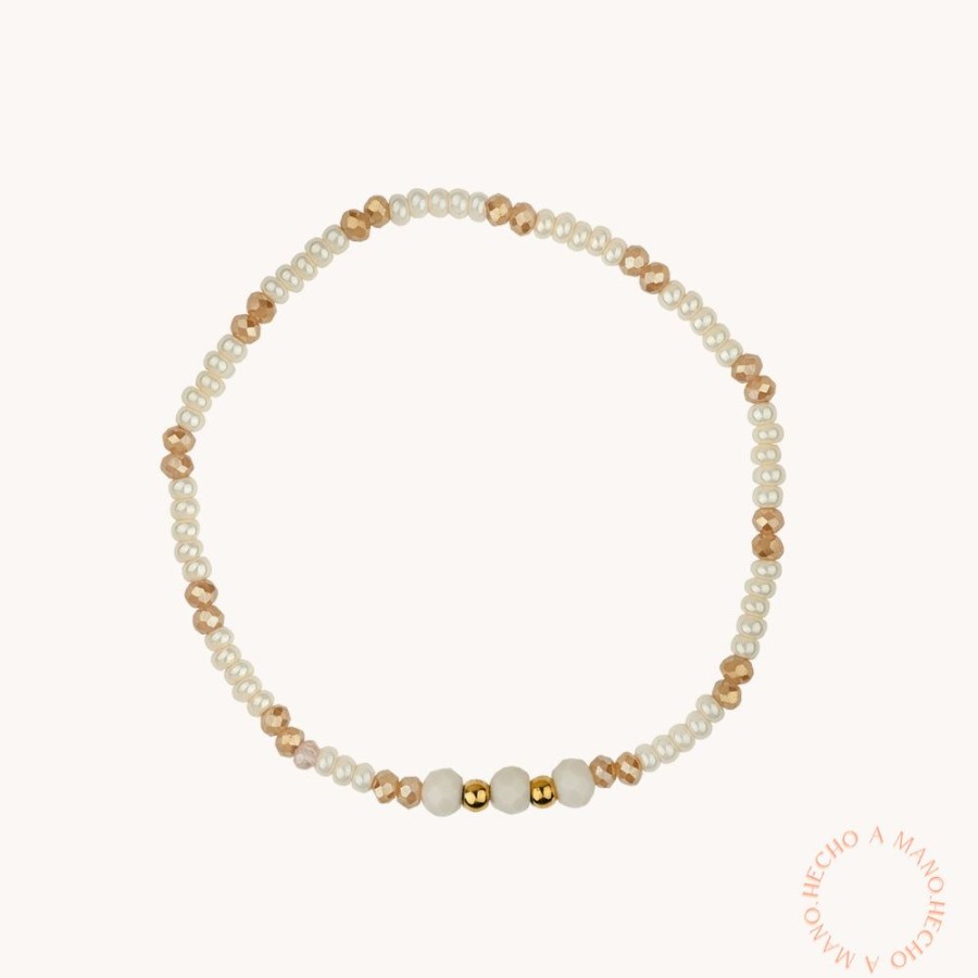 Joyas Bohoo Accesorios Todo Pulseras | Pulsera Perla Multicolor Beige