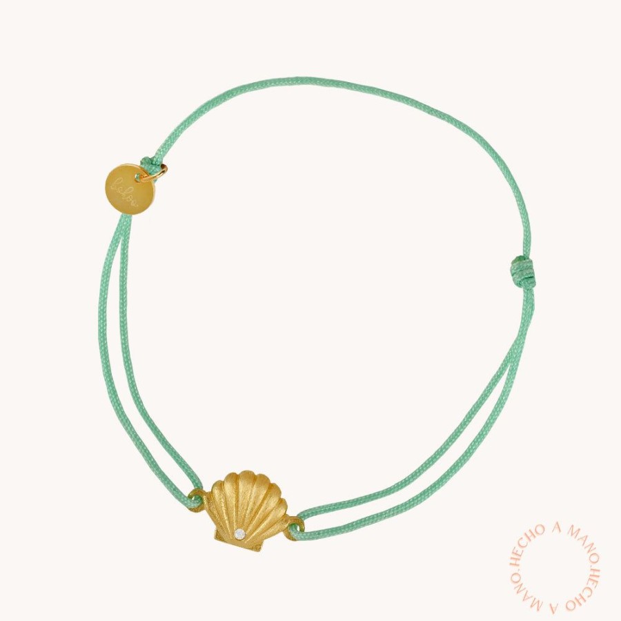 Joyas Bohoo Accesorios Hilo | Pulsera Little Seashell Aquamarina